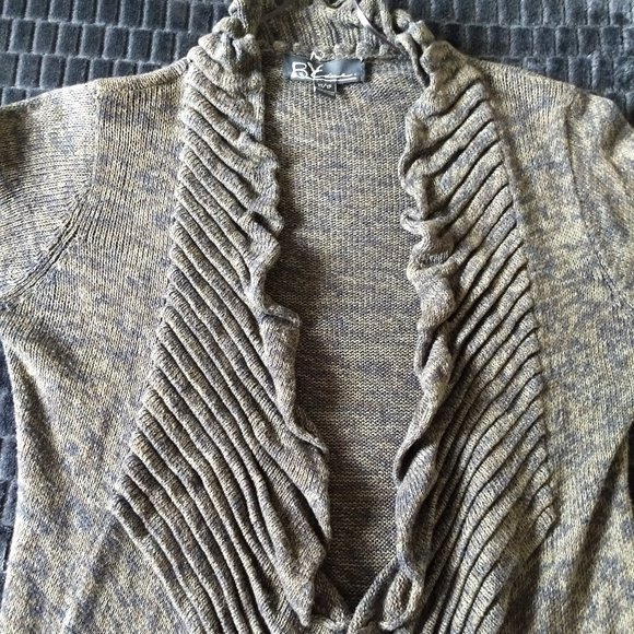 vintage Y2K 00s Line knit open waterfall cardigan - Picture 6 of 12